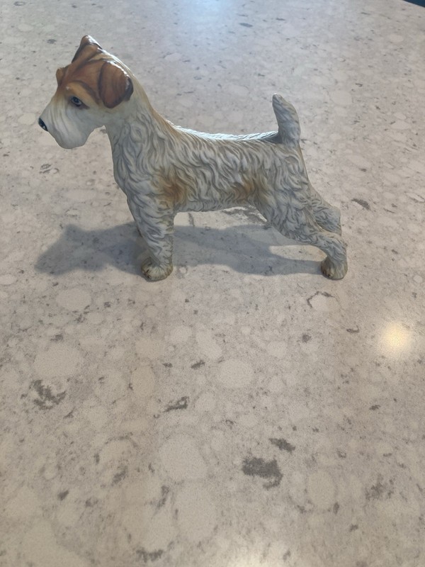 Vintage Metal Terrier (Dog)/Brown And White/Approz 5 In Long By 4 1/2 In. High