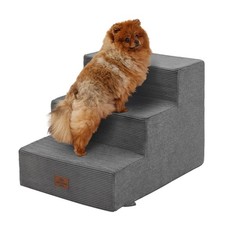 Dog Stairs for Bed 15" H, 3-Step Pet Steps for Small Dogs and Cats, Dog Steps...