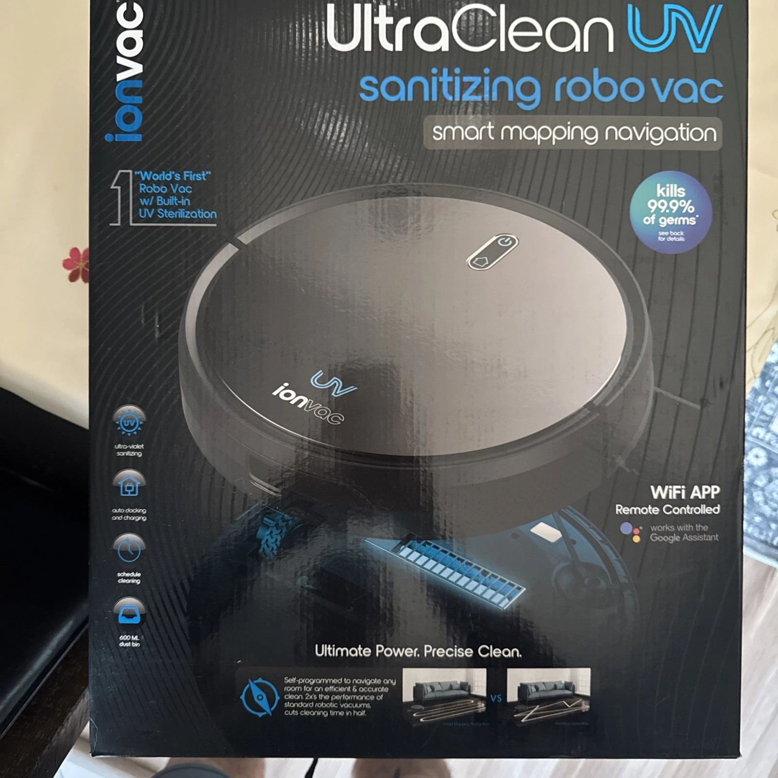 Tzumi IonVac UltraClean UV Sanitizing Robovac Robot Vacuum 7688 OPEN BOX