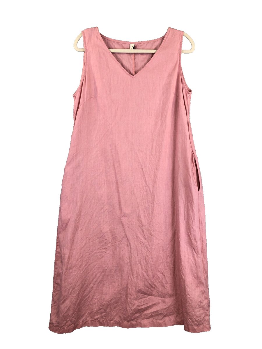 chinese dress ladies Women's 100% Linen Sleeveless Midi Tank Dresses
