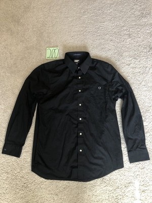 Chase Bank Uniform Shirt Men's Sz 16 1/2-35 Black Long Sleeve Button Down Shirt