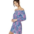 Lilly Pulitzer Cyla Off the Shoulder Romper in Tropic Down Low Size L — photo 1