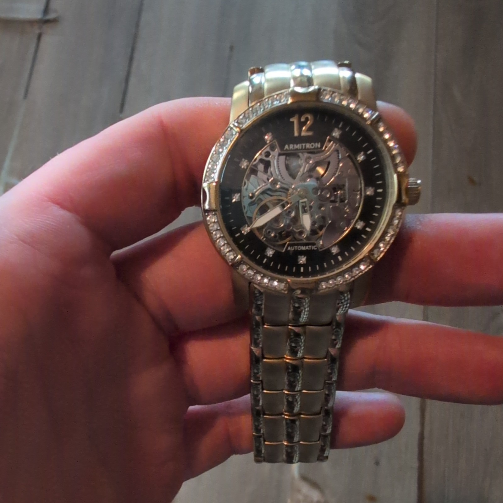 Armitron Automatic Skeleton Watch 20/4518tgp TY2807SV Water Resistant 165ft