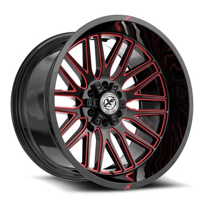 XF Off-Road XF-240 18x9 5x127 5x139.7 0 Cb 78.1 Gloss Black & Red Milled