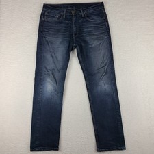 Levi's 505 Jeans Mens 34x32 Blue Straight Fit Dark Wash Denim 