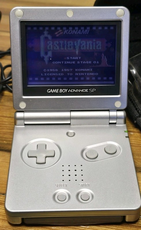 Nintendo Game Boy Advance SP AGS-001 Bundle Castlevania Classic NES Series Case