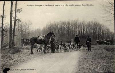 Ak Tronçais Allier, Foret, La chasse a courre, Le rendez vous au... - 3323226