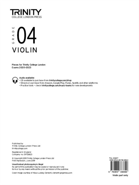 Violin Exam Pieces From 2020: Grade 4 (Part Only) Trinity College London - Image 5