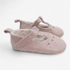 Marks And Spencer, Pink Glittered Pram Shoes , 0-3 Months CFD38B328922/1