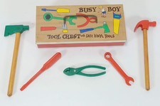 BUSY BOY TOOL CHEST TOY WITH 5 SAFE VINYL TOOLS