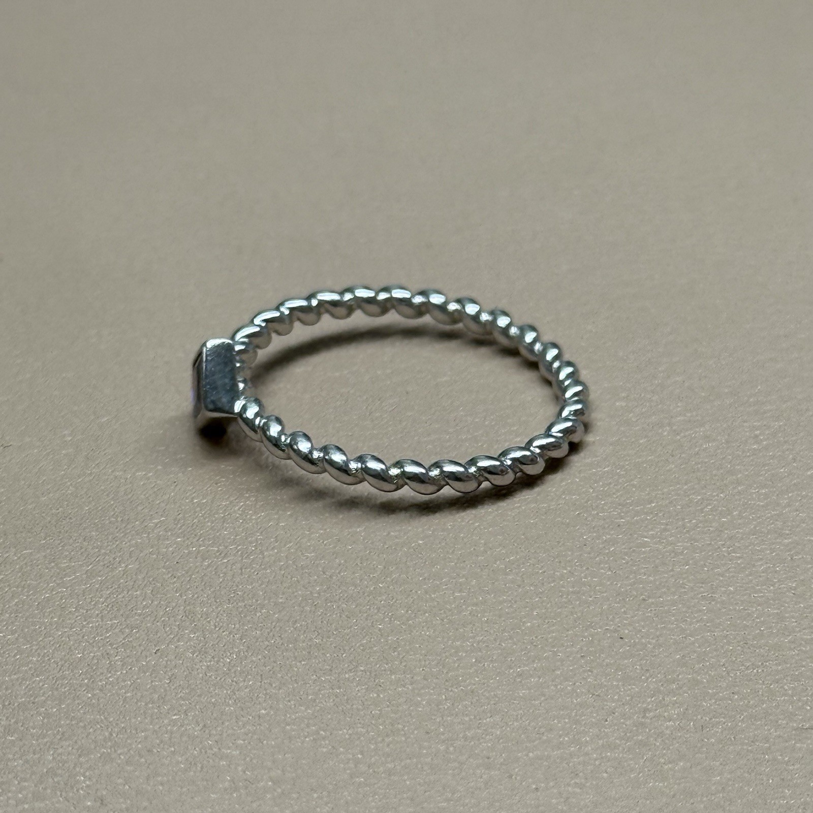 Amethyst Sterling Silver Stack Ring Size 6.25 - image 3