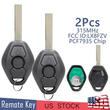2 for BMW E81 E46 E39 E63 E38 E83 E53 E36 EWS Remote Car Key Fob 3 Button LX8FZV