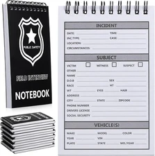 Teling 12 Packs Public Safety Police Field Interview Notebook Report as shown 