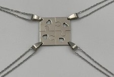 Best Friends Heart-Shaped Pendant Stainless Steel Necklaces