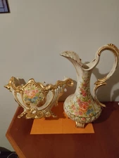 Valle d'Oro Patchi Hand-Painted Italian Ceramic Set, Signed