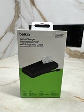 Belkin Portable Charger, Power Bank with Integrated Cable 20K PD 30W - Fast Char