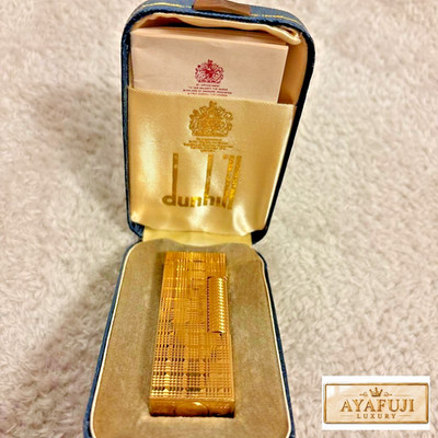 Vintage Dunhill Rollagas Gold Gas Lighter w/ Box Papers Swiss Made Untested