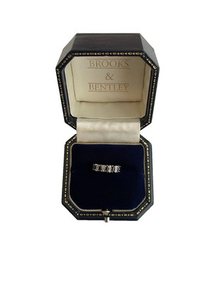 1989 Saphir und Diamant Ring 9 kt Gold Saphir Vintage Ring - Größe M 1/2