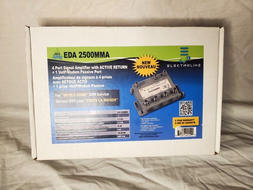 Electroline EDA2500MMA 4-Port RF Signal Amplifier with Active Return As-Is