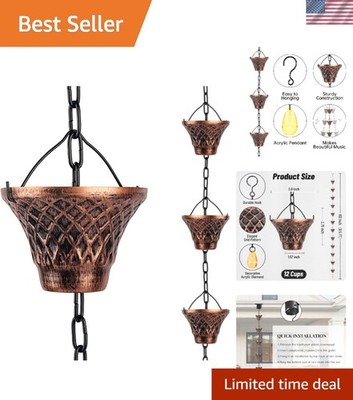 8.5FT Waterproof Copper Rain Chain   Durable and Decorative Gutters Solution
