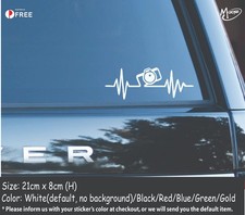 Camera Heartbeat Photographer decals reflective funny car stickers best gifts