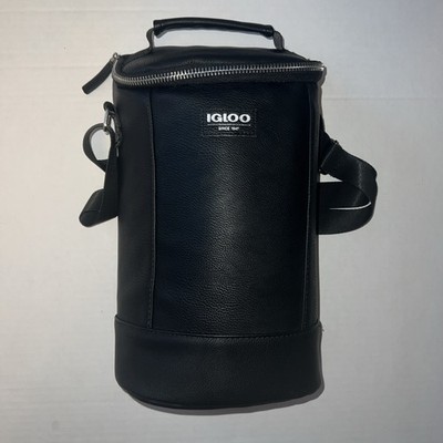 Igloo Luxe Black Beverage Tote Cooler Bag Insulated MaxCold Strap Travel