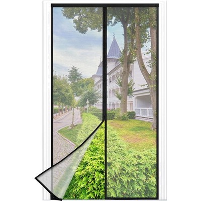 Fliegengitter Balkontür Magnet 80x210cm Insektenschutz Net Tür schwarz