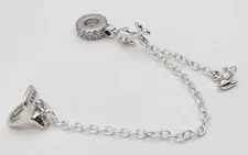 925 Sterling Silver Ocean Charm Dolphin Safety Chain Pendant