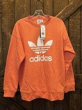 adidas Women's Trefoil Crewneck Sweatshirt HE9537 Size Small