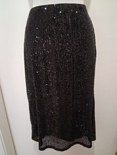 SALE Vtg Black Sequin Skirt 28 Great For HOLIDAYS