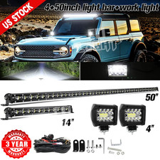 52inch 14 4 Led Light Bar Spot Flood Combo Offroad Driving 4x4 Truck Atv 52inch 14 4 Led Light Bar Spot Flood Combo Offroad Driving 4x4 Truck Atv