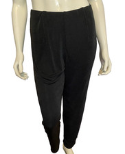 Draper's  Damon's Black Flat Front Knit Pull On Pants w Pockets S