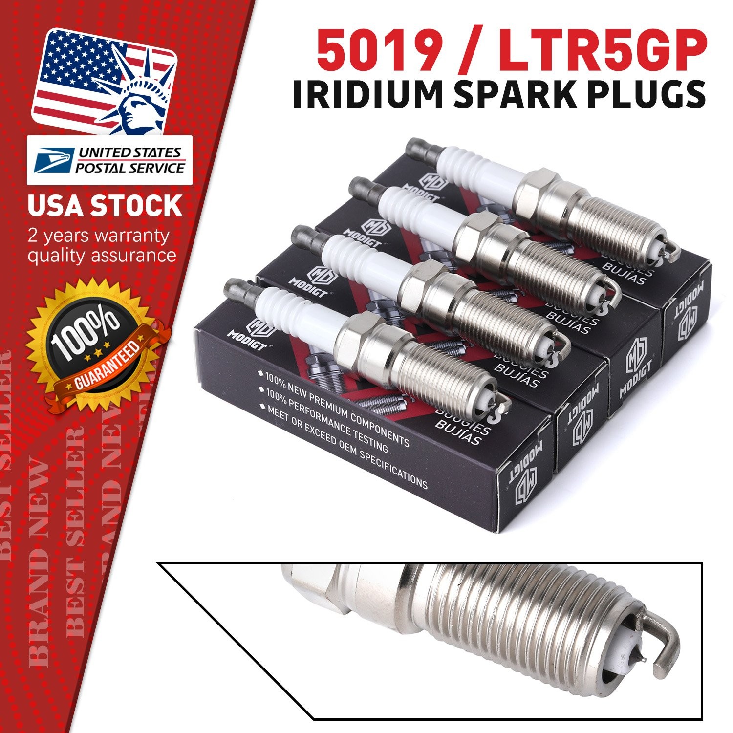 Set of 8 OEM Spark Plugs Replacement LTR5GP For NGK 5019 NEW MODIGT Iridium