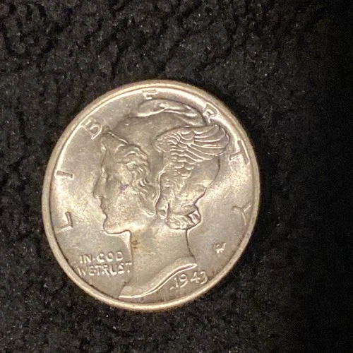 1943 D- MERCURY DIME silver. Uncirculated