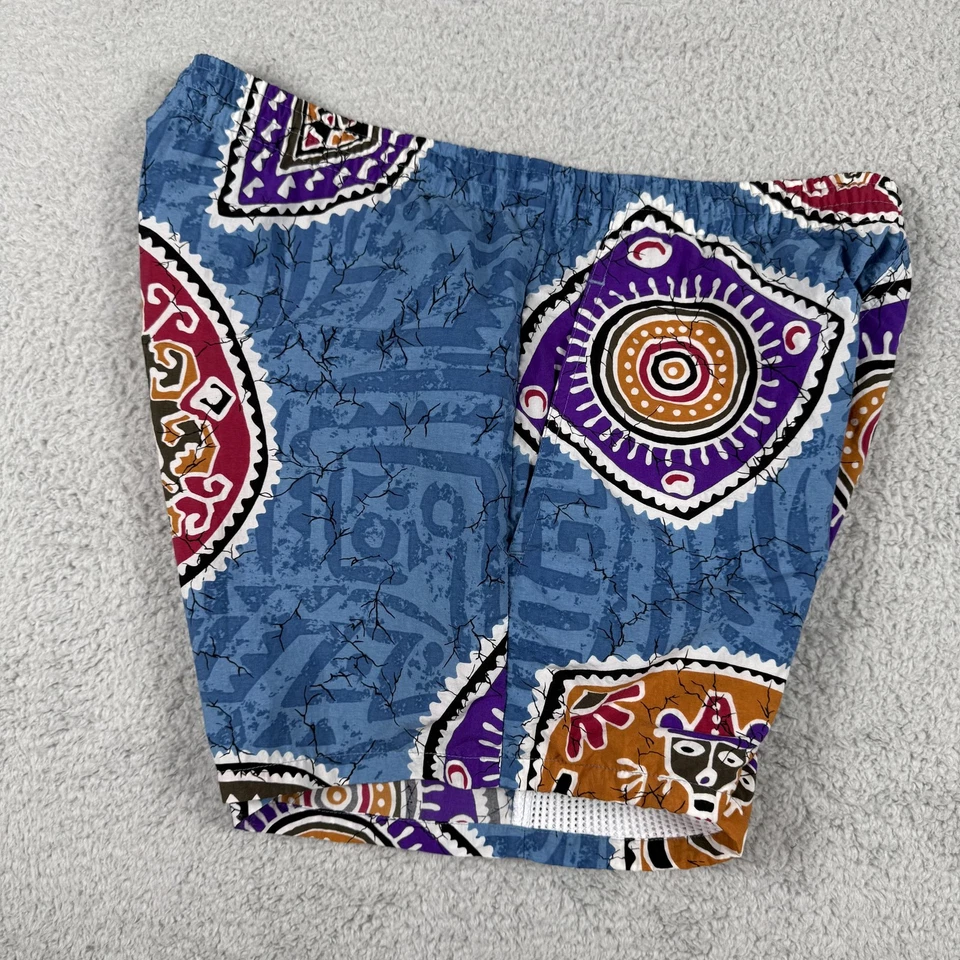 Reyn Spooner Shorts Mens Blue Water Prints Swim Trunks Tribal Hawaiian Aloha - Image 4 of 4