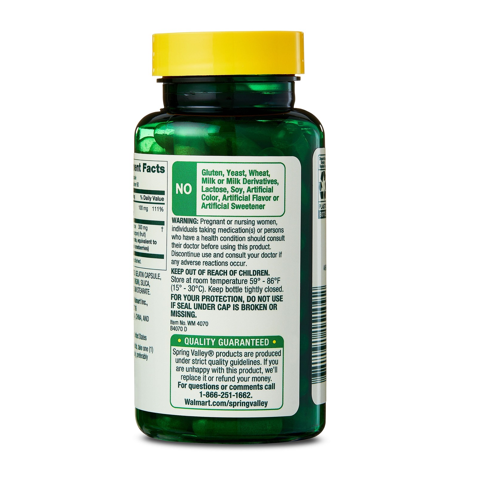 Spring Valley Extra Strength Cranberry Dietary Supplement Capsules,  60 Count