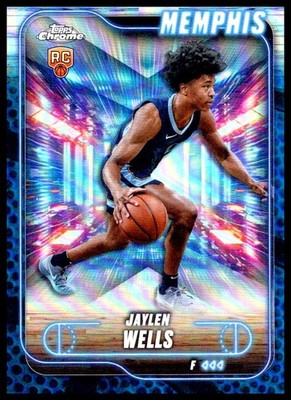 2024-25 Topps Chrome #185 Jaylen Wells Blue Basketball Refractor