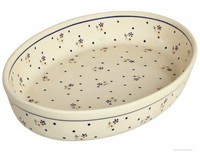 Bunzlauer Keramik Auflaufform / Gratinform / Backform Oval 31X22X5,5Cm Dekor 111