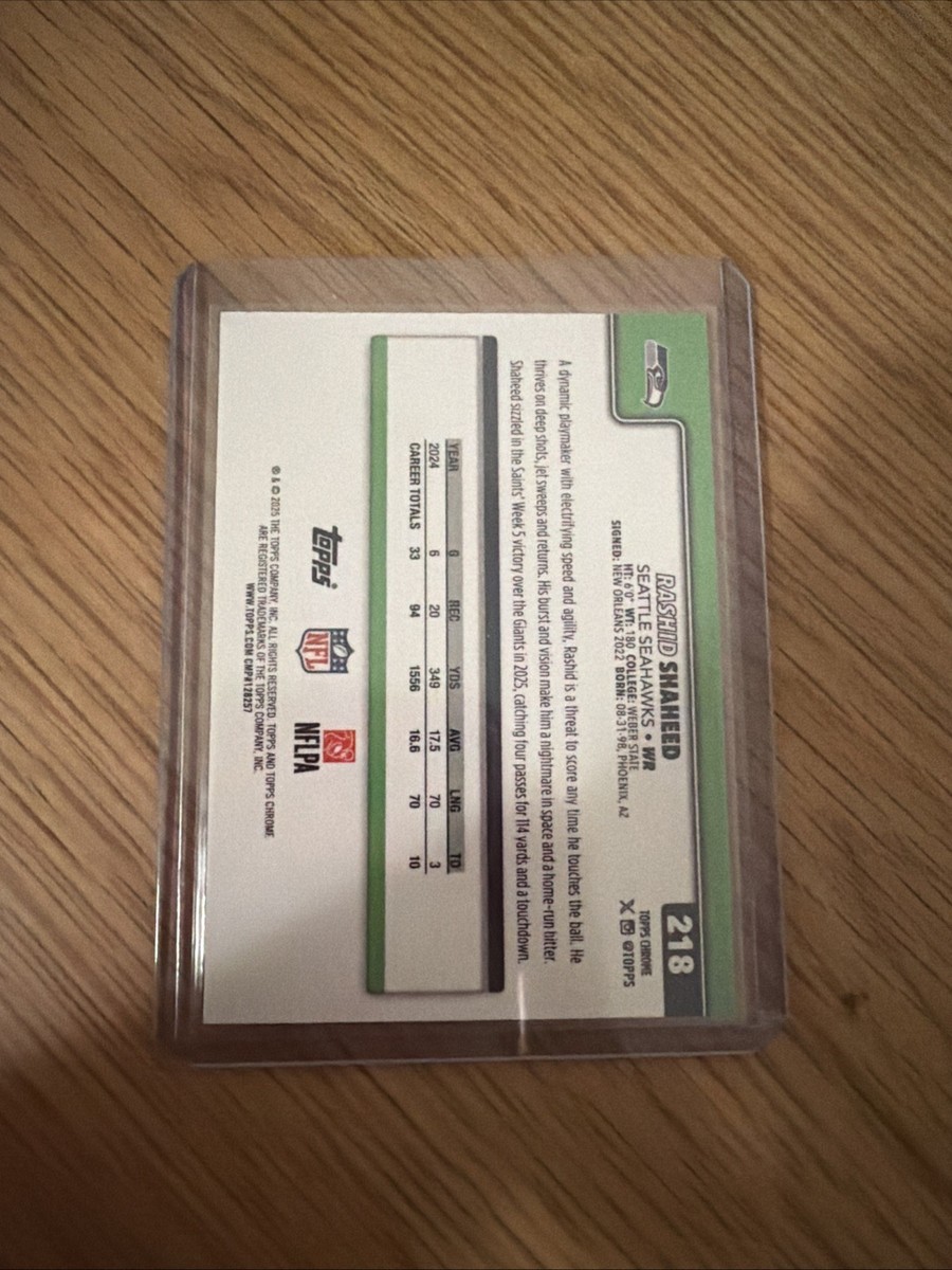 2025 Topps Chrome Football - Rashid Shaheed #218 Football Green