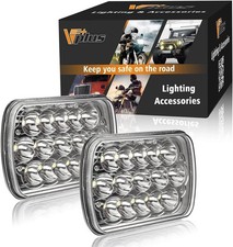 Partsam 2PCS Rectangle H6054 LED Headlights 5x7 7x6 Headlamp Hi/Low Sealed Beam