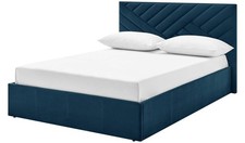 Image of Luca Kingsize End Lift Ottoman Bed Navy Elegant Comfortable Bedroom Furniture