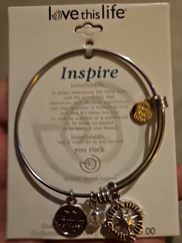 David Culiner Love This Life Inspire  Adjustable  Stainless Steel Bracelet  - Picture 1 of 3