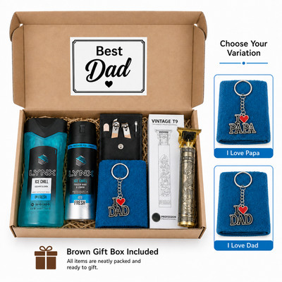 Best Dad Geschenkkorb für Männer Luchs Ice Chill Pflegeset Vatertag Box
