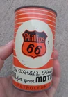 Vintage Philips 66 Motor Oil Can Coin Bank Orange Black White Advertising