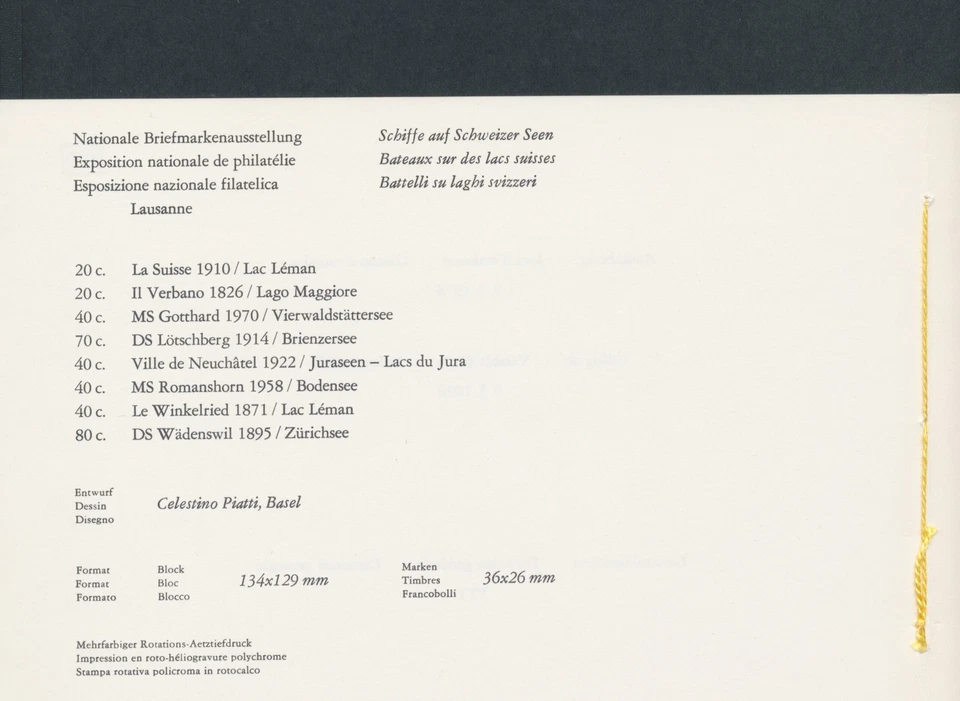 1978 SWITZERLAND, Sheet No. 23 - Lemanex 1978 Commemorative Luxury Booklet, Inte - Image 3 of 3