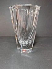 Vintage Orrefors Sweden 24% Lead Crystal Swirl Vase, Heavy, mint 6"