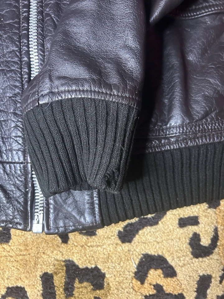 复古 20 世纪 60 年代 Jay Jacob’s 棕色皮革夹克,尺寸 S — 第 3/4 张图片