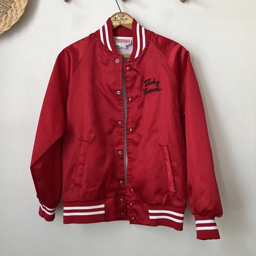 Vintage Hartwell red satin jacket roller skating "Vicky Coach" Deer Park TX S - Picture 5 of 5
