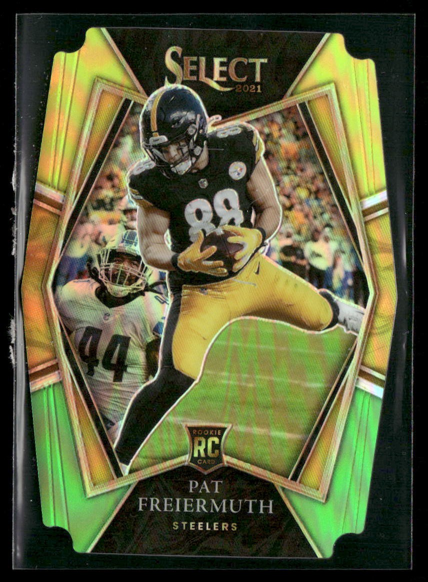 2021 Panini Select #159 Pat Freiermuth Red and Yellow Prizm Die Cut