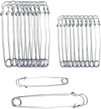 20PCS Heavy Duty Large Safety Pins 3" & 4" Steel Sewing Quilting Blanket Craft